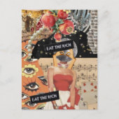 Unique Eat the Rich Mixed Media Collage Briefkaart (Voorkant)