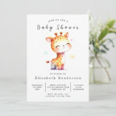 Unique Editable Giraffe Baby shower Kaart (Staand voorkant)