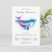 Unique Editable Whale Baby shower Kaart (Staand voorkant)