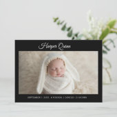 Unique Elegant Baby Boy Photo Collage Birth  Aankondiging (Staand voorkant)