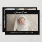 Unique Elegant Baby Boy Photo Collage Birth  Aankondiging (Voorkant / Achterkant)