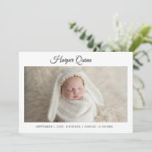 Unique Elegant Baby Boy Photo Collage Birth  Aankondiging (Staand voorkant)