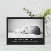 Unique Elegant Baby Boy Photo Collage Birth  Aankondiging (Staand voorkant)