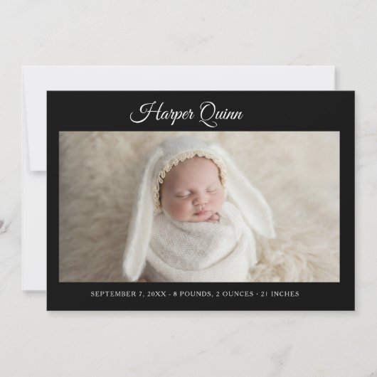 Unique Elegant Baby Boy Photo Collage Birth  Aankondiging (Voorkant)