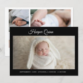 Unique Elegant Baby Boy Photo Collage Birth  Aankondiging (Voorkant / Achterkant)