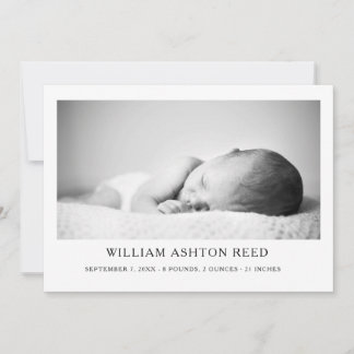 Unique Elegant Baby Boy Photo Collage Birth Aankondiging