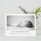 Unique Elegant Baby Boy Photo Collage Birth  Aankondiging (Staand voorkant)