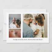 Unique Elegant Baby Boy Photo Collage Birth  Aankondiging (Achterkant)