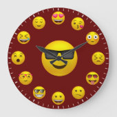 Unique Emoticon Emoji Themed Grote Klok (Voorkant)