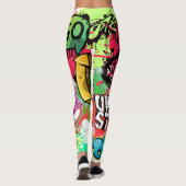 Unique eye catching graffiti Spray paint Modern Leggings (Achterkant)