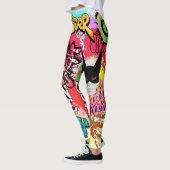 Unique eye catching graffiti Spray paint Modern Leggings (Links)