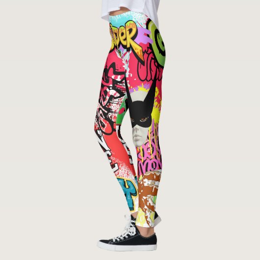 Unique eye catching graffiti Spray paint Modern Leggings (Links)