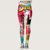 Unique eye catching graffiti Spray paint Modern Leggings (Voorkant)