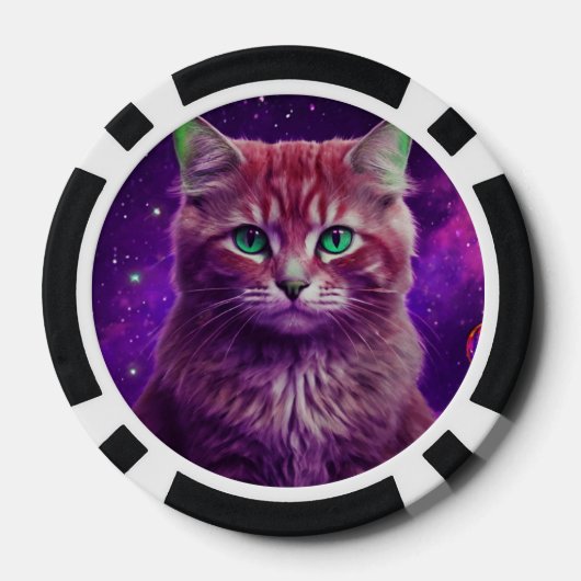 Unique Feline Design Game Poker Chips (Achterkant)