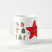 Unique festive  modern christmas holiday  koffiemok (Voorkant links)