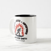 Unique Firefighter or Fireman Coffee Superpower Tweekleurige Koffiemok (Voorkant links)