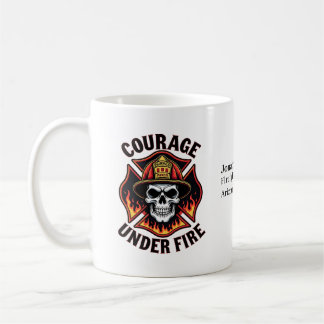 Unique Firefighter Skull in Maltese Cross FIre Koffiemok
