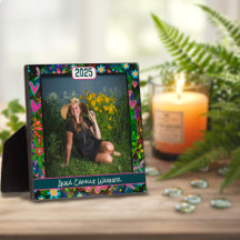 Unique Floral Afstuderen Custom StylishPhoto Name