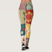 unique floral patch women's leggings  (Achterkant)