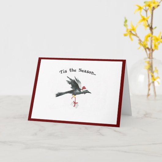 Unique foliday card with Raven Kaart (Gele Bloem)