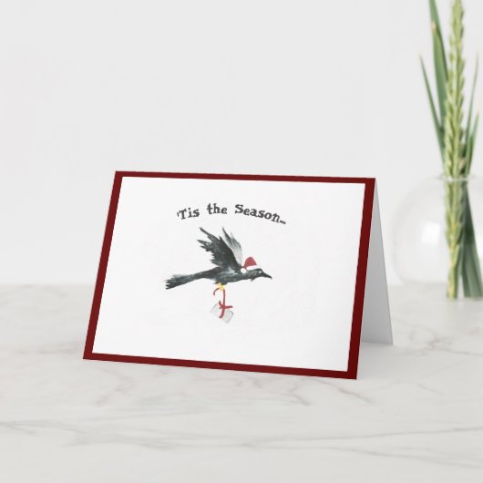 Unique foliday card with Raven Kaart (Voorkant)