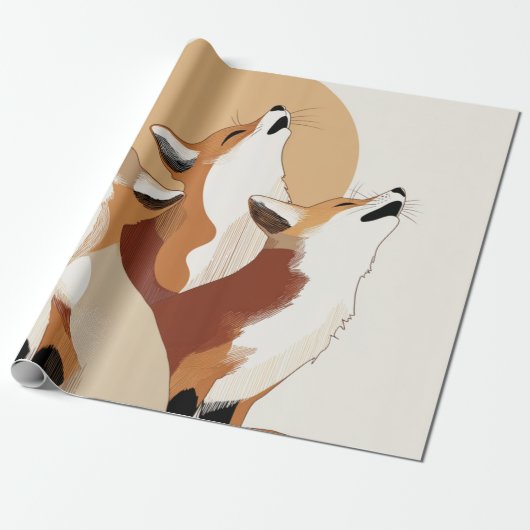 Unique Forest Animal All-Occasion Gift Wrap Cadeaupapier (Uitgerold)