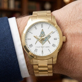 Unique Freemason Gifts | Gold Masonic Compass Horloge
