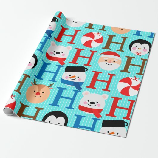 Unique Fun Colorful Christmas  Cadeaupapier (Uitgerold)