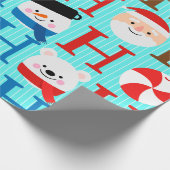 Unique Fun Colorful Christmas  Cadeaupapier (Hoek)