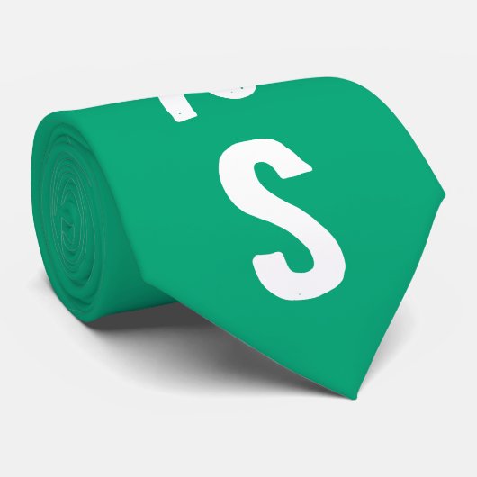 Unique fun random letters Modern green fashionable Stropdas (Opgerold)
