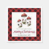 Unique Funny Chickens Editable Custom Name Holiday Servet (Voorkant)