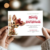 Unique Funny Reindeer Cute Cartoon Greeting Card Feestdagenkaart