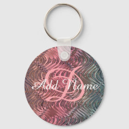 UNIQUE - Gepersonaliseerd Monogrammatisch roze gla Sleutelhanger