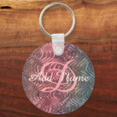 UNIQUE - Gepersonaliseerd Monogrammatisch roze gla Sleutelhanger (Voorkant)