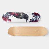 Unique Girly Black Raven & Red Roses Skate Deck (Horizontaal)