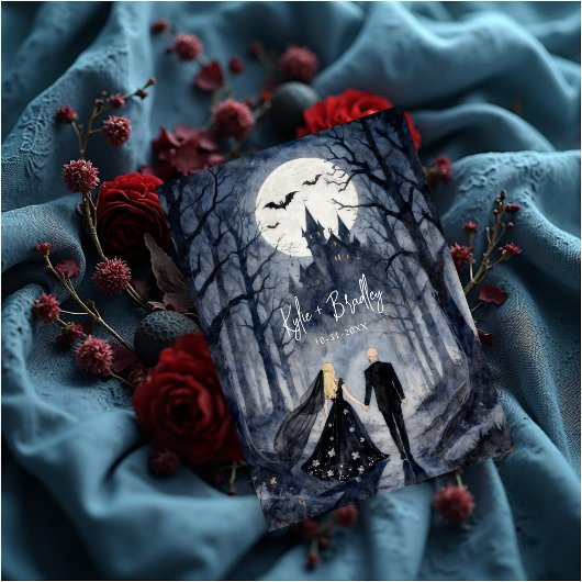 Unique Gothic Forest Wedding Couple Haunted Castle Kaart