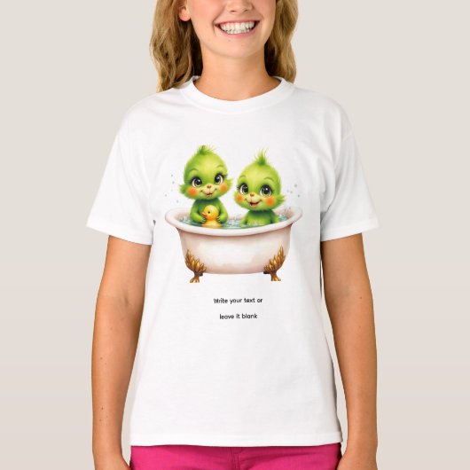Unique Grinch T-Shirt with baby Grinches  (Voorkant)