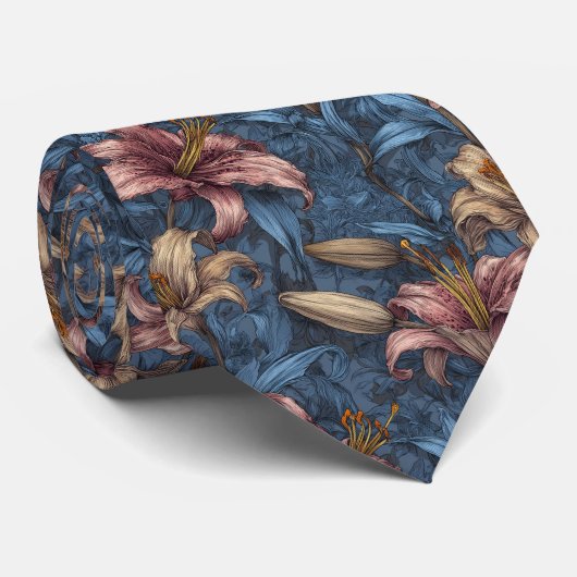 Unique Groomsman Gift Lilies Stropdas (Opgerold)