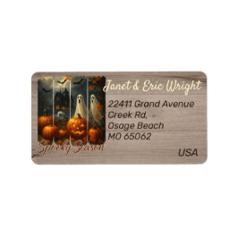 Unique Halloween theme artsy custom address Etiket