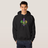 Unique Hand Drawn Fluer De Lis Mardi Gras Carnival Hoodie (Voorkant volledig)