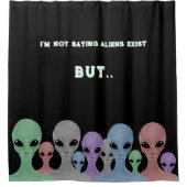 Unique Hand Drawn Multi Coloured Aliens Douchegordijn (Voorkant)