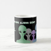 Unique Hand Drawn Multi Coloured Aliens  Koffiemok (Center)