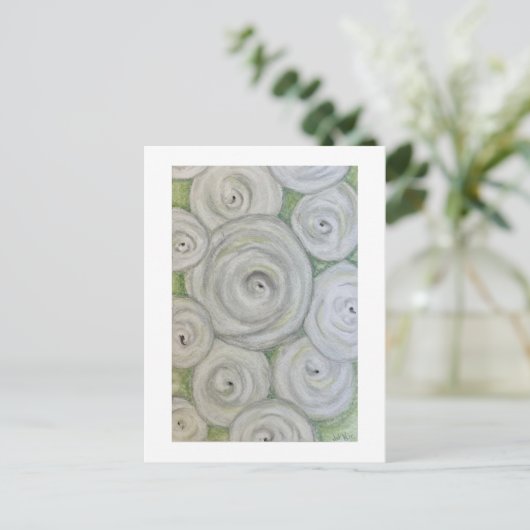 Unique hand drawn roses.  Original artwork Briefkaart (Staand voorkant)