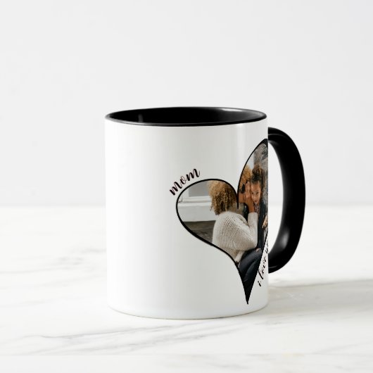 Unique Heart Mom I Love You Custom Photo Mok (Voorkant rechts)