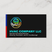 Unique Heating & Cooling Logo | Black HVAC Company Visitekaartje (Voorkant)