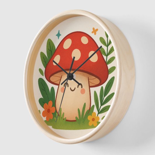Unique Illustrated Mushroom Home Decor Clock (Hoek)