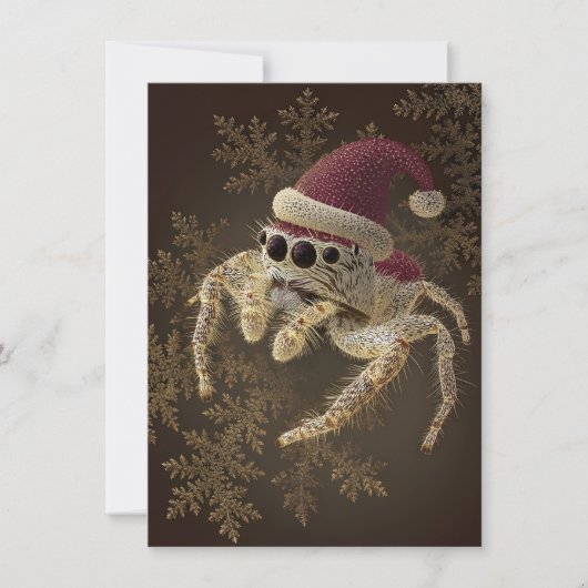 Unique Jumping Spider Christmas Cards Feestdagenkaart (Voorkant)