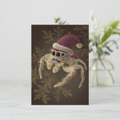 Unique Jumping Spider Christmas Cards Feestdagenkaart (Staand voorkant)