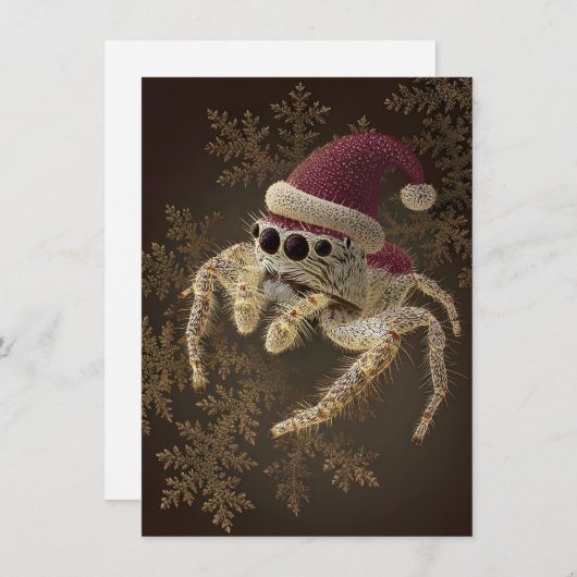 Unique Jumping Spider Christmas Cards Feestdagenkaart (Voorkant / Achterkant)