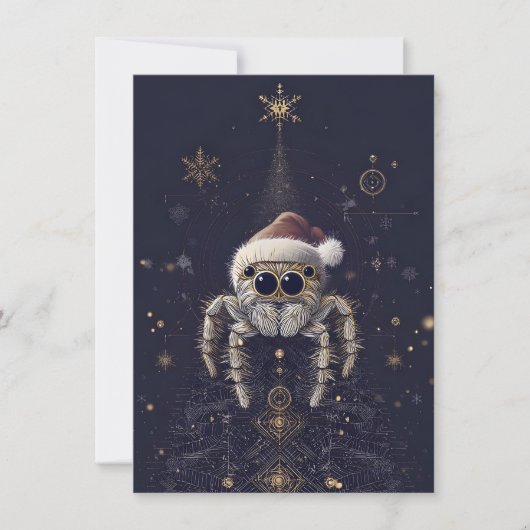 Unique Jumping Spider Christmas Cards Feestdagenkaart (Voorkant)